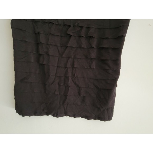 I.N.C Womens Blouse Black Tier Ruffle Short Sleeve Layered Size XL - Picture 4 of 6